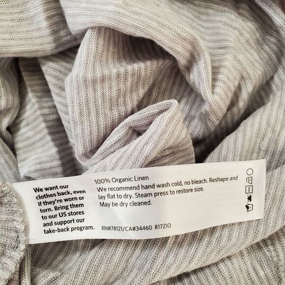 Eileen Fisher Mini-Stripe Organic Linen Tunic Sz M - Picture 10 of 10